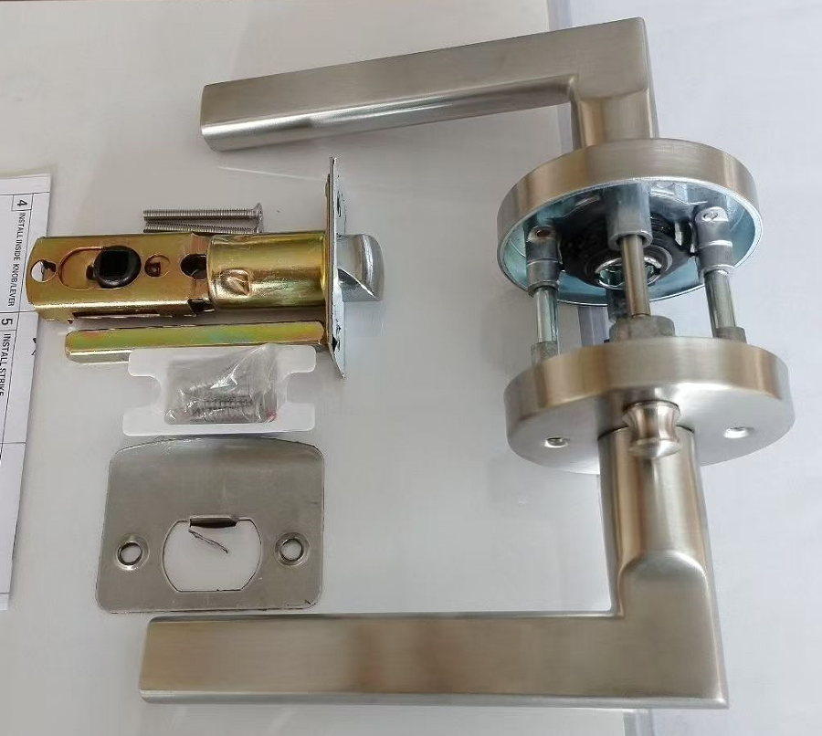 Round design  SUS304 material bathroom door handles-quickly release opening fucntion