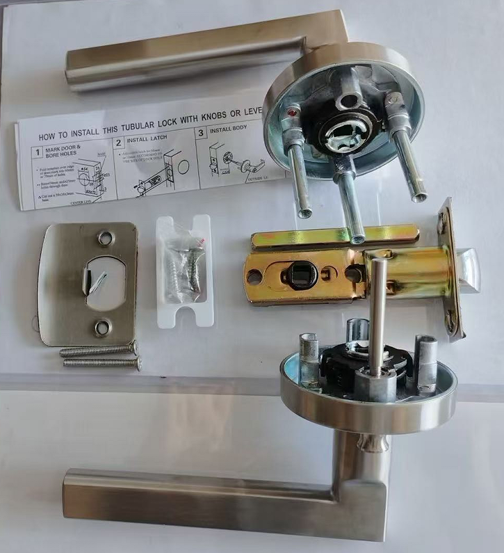 Round design  SUS304 material bathroom door handles-quickly release opening fucntion