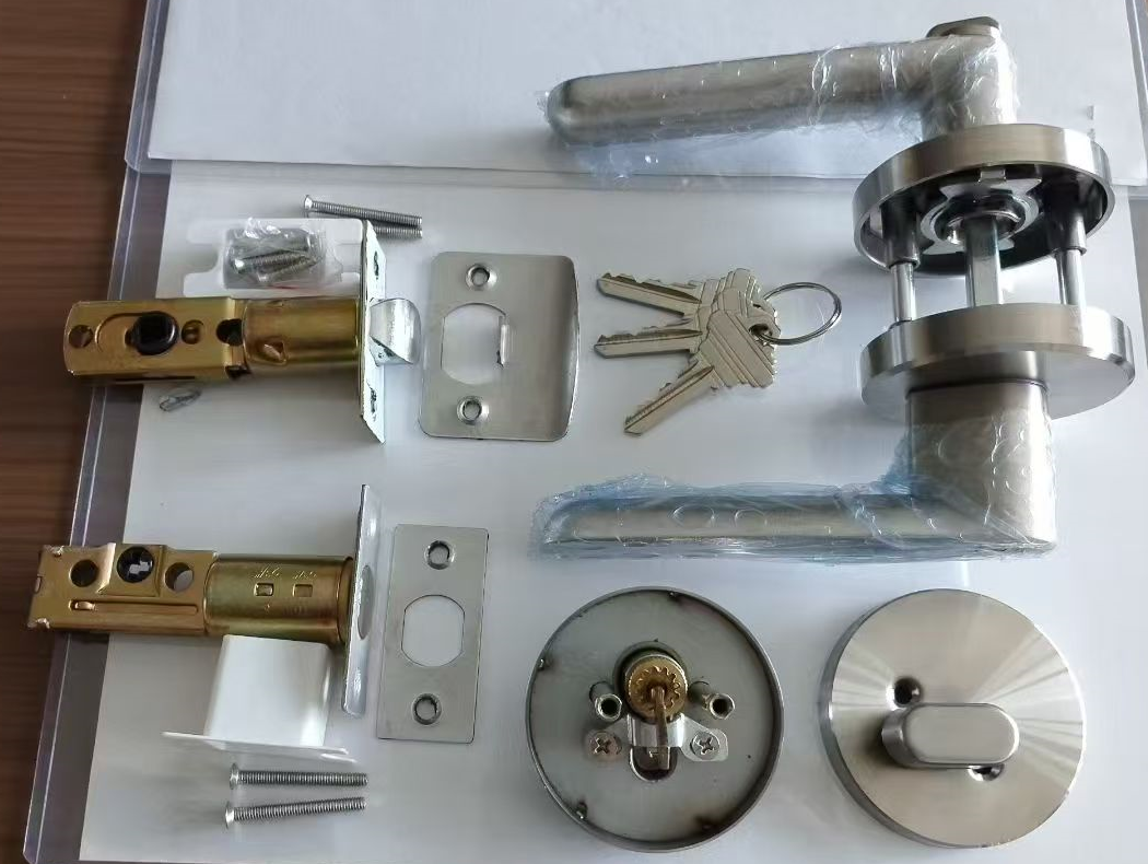 Round design  SUS304 material bathroom door handles-quickly release opening fucntion